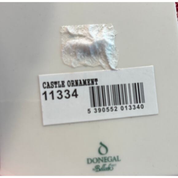 Donagal Belleek creamy white porcelain castle ornament green shamrock details - Picture 4 of 5